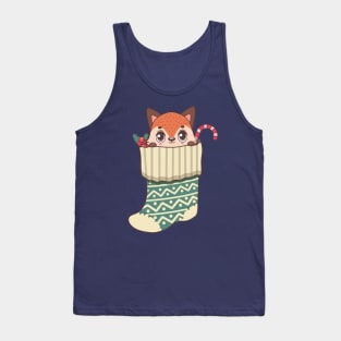 Cute fox in Christmas stocking Tank Top